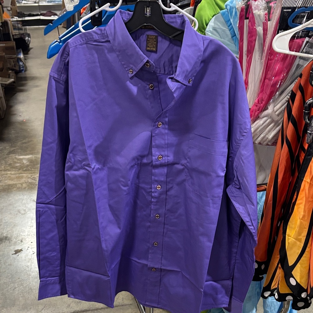 NWOT Elegant Purple Men's Button Down Shirt